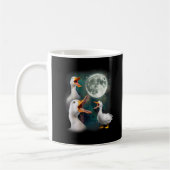 3 Enten Howl at Moon Funny Weiß Pekin Ente Kaffeetasse (Links)