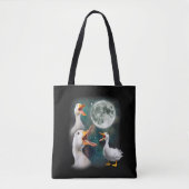 3 Enten Howl at Moon Funny Weiß Pekin Ente Tasche (Vorderseite)