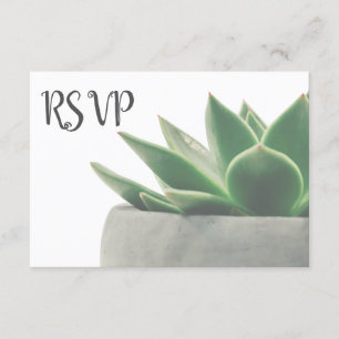 3 Entree Choice Modern Green Succulent UAWG RSVP Karte