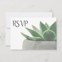 3 Entree Choice Modern Green Succulent UAWG RSVP Karte