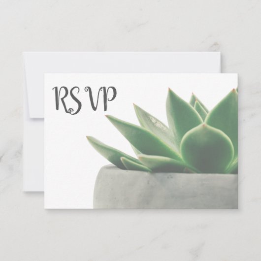 3 Entree Choice Modern Green Succulent UAWG RSVP Karte (Vorderseite)