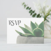 3 Entree Choice Modern Green Succulent UAWG RSVP Karte (Stehend Vorderseite)