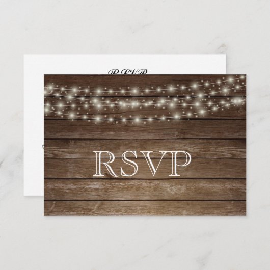 3 Entree Choice Rustic Mason Jar Wedding Response RSVP Karte (Vorne/Hinten)