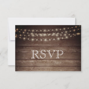 3 Entree Choice Rustic Mason Jar Wedding Response RSVP Karte