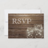 3 Entree Choice Rustic Mason Jar Wedding Response RSVP Karte (Vorderseite)