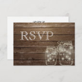 3 Entree Choice Rustic Mason Jar Wedding Response RSVP Karte (Vorne/Hinten)