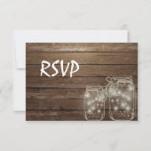 3 Entree Choice Rustic Mason Jar Wedding Response RSVP Karte (Vorderseite)