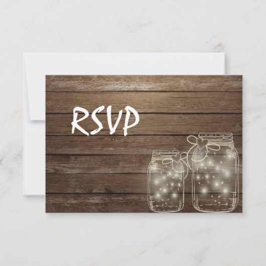 3 Entree Choice Rustic Mason Jar Wedding Response RSVP Karte (Vorderseite)