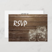 3 Entree Choice Rustic Mason Jar Wedding Response RSVP Karte (Vorne/Hinten)