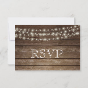 3 Entree Choice Rustic Mason Jar Wedding Response RSVP Karte