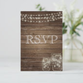 3 Entree Choice Rustic Mason Jar Wedding Response RSVP Karte (Stehend Vorderseite)