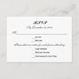3 Entree Choices UAWG Wedding Response Antwort