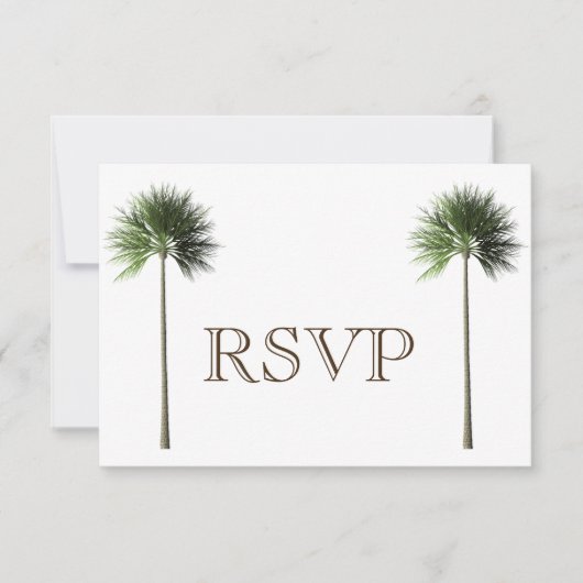 3 Entree Tropical Palm Tree Menu UAWG Wedding Card Einladung (Vorderseite)