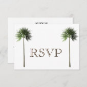 3 Entree Tropical Palm Tree Menu UAWG Wedding Card Einladung (Vorne/Hinten)