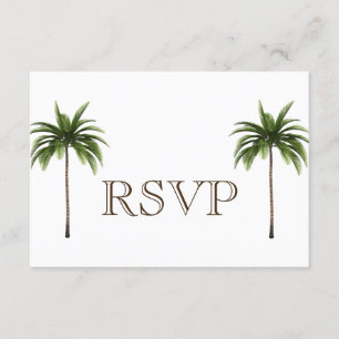 3 Entree Tropical Palm Tree Menu UAWG Wedding Card Einladung