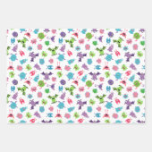 3 Entsprechende farbenfrohe und Coole Monstermuste Geschenkpapier Set (Vorderseite 2)