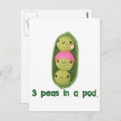 3 Erbsen in einem Pod Postkarte (Vorne/Hinten)
