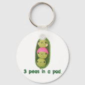 3 Erbsen in einem Pod Schlüsselanhänger (Vorderseite)
