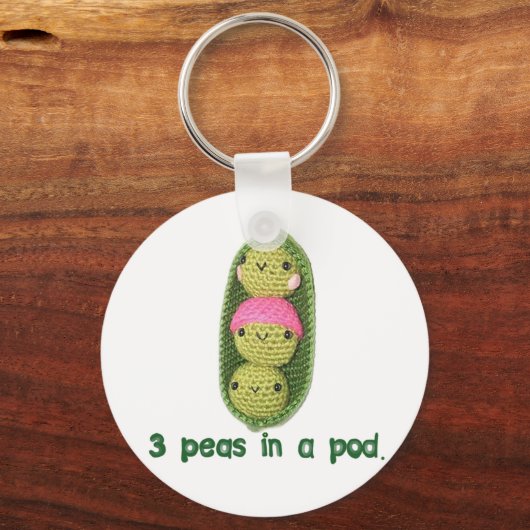3 Erbsen in einem Pod Schlüsselanhänger (Vorderseite)