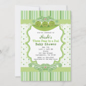 3 Erbsen in einer Pod-Triplets Kinderdusche Einlad Einladung (Vorderseite)