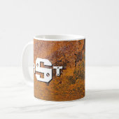 3 Erstmaliger Letter Monogram Rusty Steel Plate Co Kaffeetasse (Vorderseite Links)