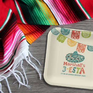 3-Esta Personalisiert Sombrero Geburtstagspartei Pappteller