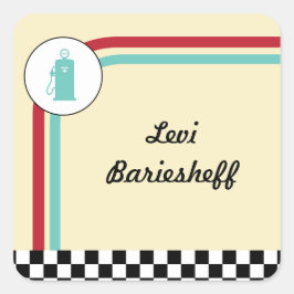 3"-Etikett für Pit Lane Quadratischer Aufkleber