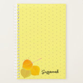 3 Fall Aspens Blätter auf weißem Polka Dot Muster Planer (Vorderseite)
