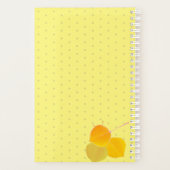 3 Fall Aspens Blätter auf weißem Polka Dot Muster Planer (Rückseite)