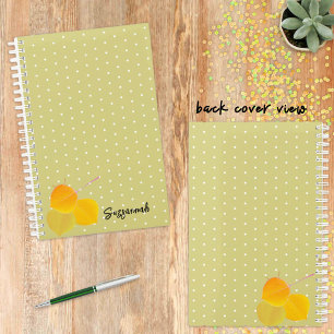3 Fall Aspens Blätter auf weißem Polka Dot Muster Planer