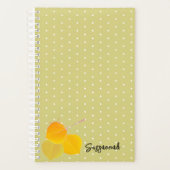 3 Fall Aspens Blätter auf weißem Polka Dot Muster Planer (Vorderseite)