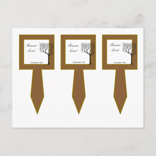 3 Fall Tree Wedding Cup Kuchen Picks Postkarte (Vorderseite)
