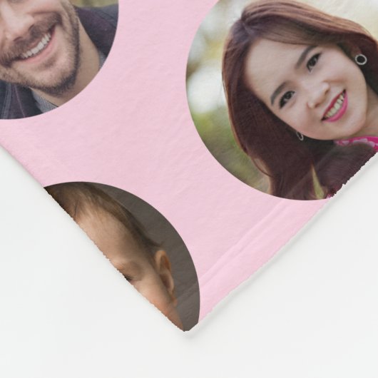 3 Familienmitglieder FotoCollage Fleecedecke (Ecke)