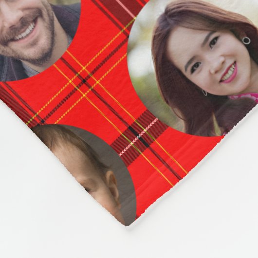 3 Familienmitglieder FotoCollage Fleecedecke (Ecke)