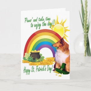 3. Fantastische Collie-St Patrick Tageskarte Karte