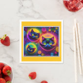 3 Fantasy Cats in Radiergumbbeln Serviette (Beispiel)