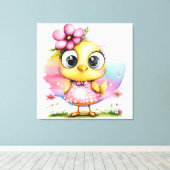#3 Fantasy Chick -> #3 Fantasy-Hühnchen Leinwanddruck (Insitu (Holzboden))