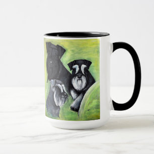 3 Farben der Zwergschnauzerschale Tasse