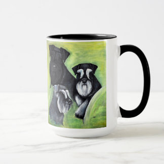 3 Farben der Zwergschnauzerschale Tasse