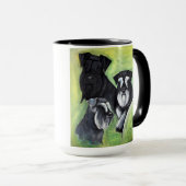 3 Farben der Zwergschnauzerschale Tasse (VorderseiteRechts)