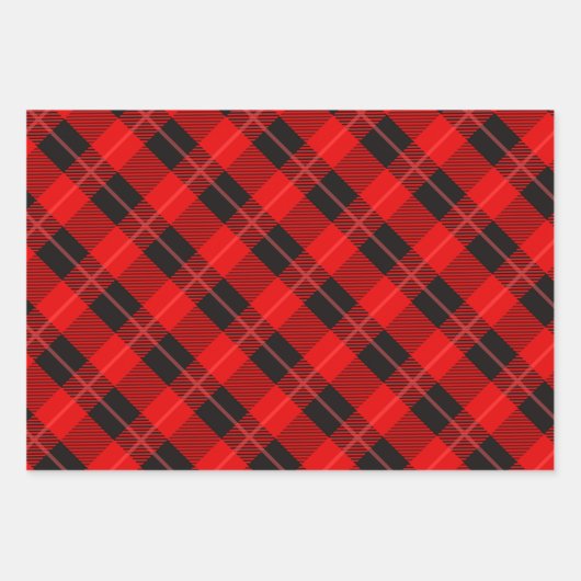 3 Farben karierte Musterverpackungen Papierblätter Geschenkpapier Set (Vorderseite 2)