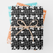 3 Farben Puzzleteile Einfaches Muster Geschenkpapier Set (Beispiel)