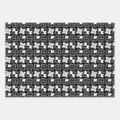 3 Farben Puzzleteile Einfaches Muster Geschenkpapier Set (Vorderseite)