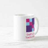 3-Farben- Quilting Pun Double Four Patch Quiltbloc Kaffeetasse (VorderseiteRechts)