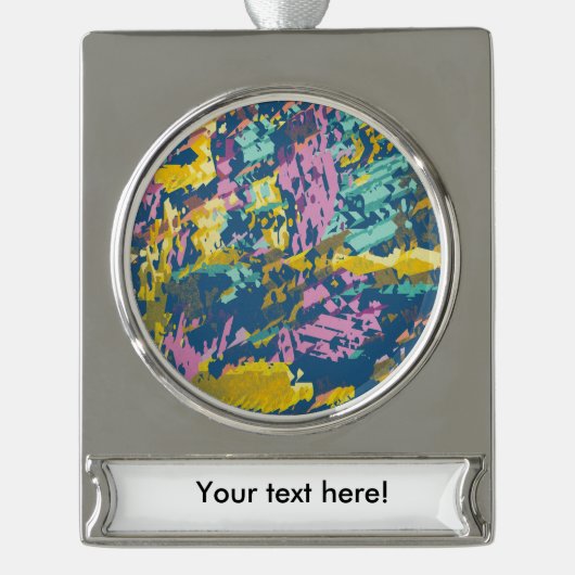 3 Farben Textur Banner-Ornament Silber (Vorderseite)