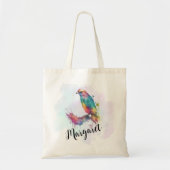 3 Farbenfrohe Liebesvögel Personalisierter Name Tragetasche (Vorne)