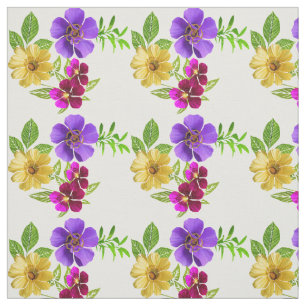 3 farbige Blumen Stoff