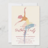3 farbige Silhouette Ballerina Geburtstagsparty Einladung (Vorderseite)
