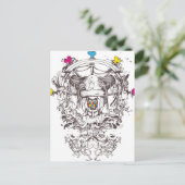 3 Farbkunst Postkarte (Stehend Vorderseite)