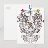 3 Farbkunst Postkarte (Vorne/Hinten)